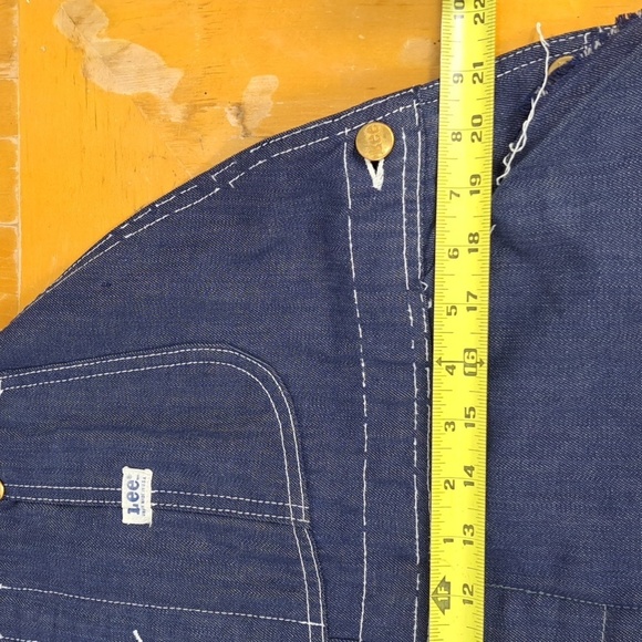 Vintage 60s LEE jelt denim sanforized union made dark blue cotton bib overalls - Picture 8 of 8